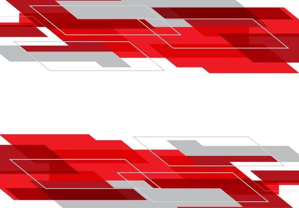 Αφηρημένο κόκκινο γκρίζο γεωμετρικό σε λευκό σχεδιασμό σύγχρονη φουτουριστική τεχνολογία φόντο διάνυσμα. — Διανυσματικό Αρχείο