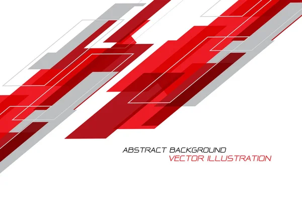 Boş alan tasarımı modern fütüristik teknoloji arka plan vektör illüstrasyon ile beyaz soyut kırmızı gri geometrik.