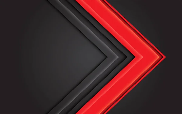 Abstract Direção Seta Luz Vermelha Design Cinza Escuro Moderno Futurista — Vetor de Stock
