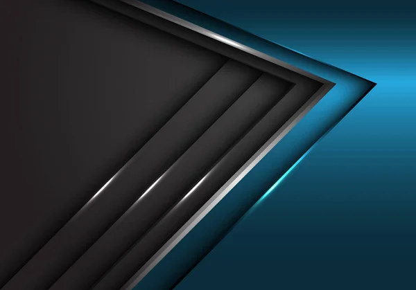 Abstrait Bleu Gris Direction Flèche Métallique Luxe Chevauchement Design Moderne — Image vectorielle