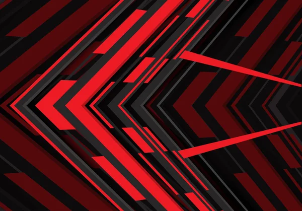 Flecha negra roja abstracta dirección geométrica en espacio en blanco gris — Vector de stock