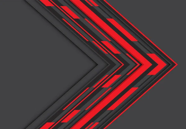 Abstrakt Röd Svart Pil Geometrisk Riktning Grå Tomt Utrymme Design — Stock vektor