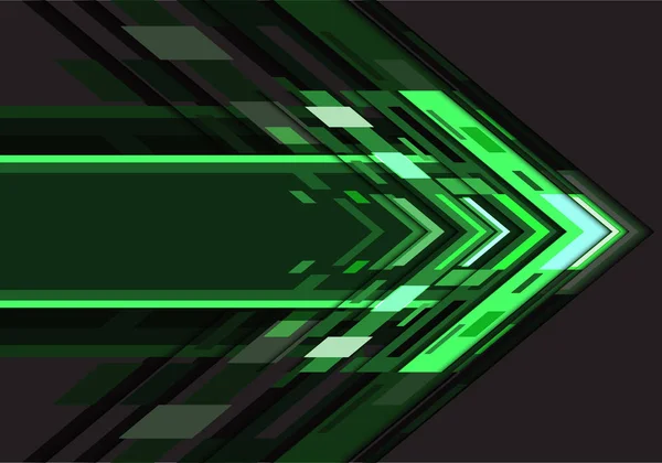 Abstract Groen Licht Pijl Geometrische Richting Donker Ontwerp Moderne Futuristische — Stockvector