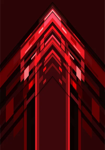 Абстрактная Геометрическая Стрелка Красного Света Темном Дизайне Современной Футуристической Технологической — стоковый вектор