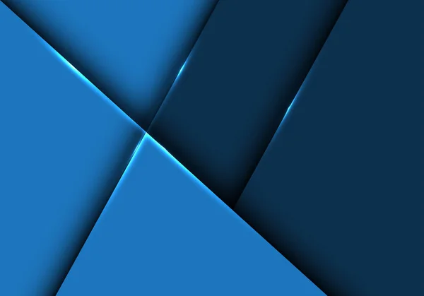 Abstrait Bleu Brillant Métallique Géométrique Chevauchement Design Moderne Futuriste Arrière — Image vectorielle