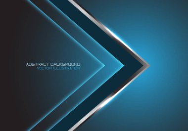 Mavi karanlık boşluk dizaynı üzerinde soyut gümüş siyah ok hız yönü modern lüks fütüristik teknoloji arkaplan vektörü