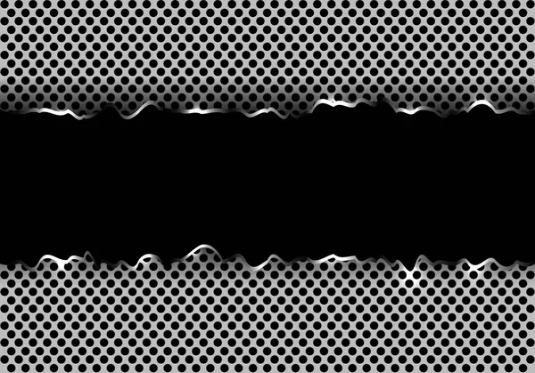Abstraktní Šedý Kruh Oka Kovové Roztržené Černém Prázdném Prostoru Design — Stockový vektor