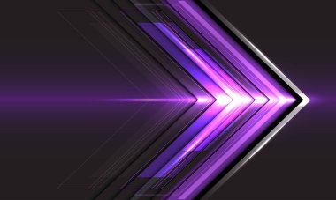 Siyah teknolojide soyut menekşe ok ışık hızı fütürist tasarım modern arkaplan çizimi.