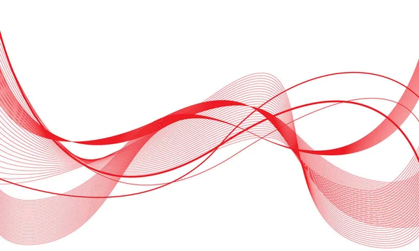 Curva Onda Linha Vermelha Abstrata Design Branco Ilustração Vetor Fundo — Vetor de Stock