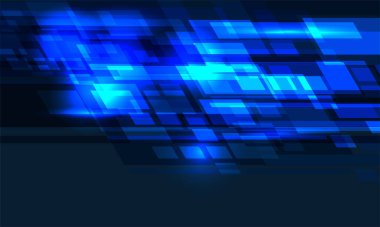 Soyut mavi ışık geometrik teknoloji arka plan tasarımı modern fütürist vektör illüstrasyonu.