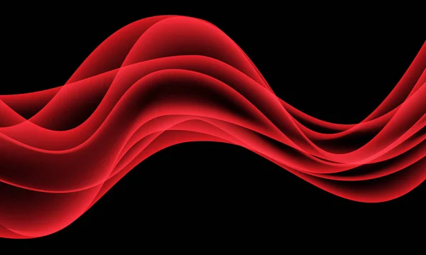 Abstrakte Rote Wellenkurve Auf Schwarzem Design Moderne Futuristische Hintergrundvektorillustration — Stockvektor