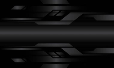 Soyut koyu gri metalik siber devre tasarımı modern fütüristik teknoloji arka plan çizimi.