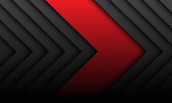 Abstract Direção Seta Vermelha Padrão Cinza Escuro Design Sombra Moderna — Vetor de Stock