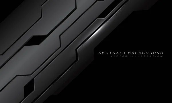 Abstract Grey Metallic Cyber Circuit Black Blank Space Design Modern — Stock Vector