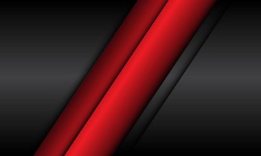 Boş alan tasarımı ile gri metalik üzerinde soyut kırmızı çizgi modern fütüristik arkaplan çizimi.