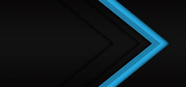 Abstrait Flèche Bleue Sombre Direction Ombre Sur Noir Espace Vide — Image vectorielle
