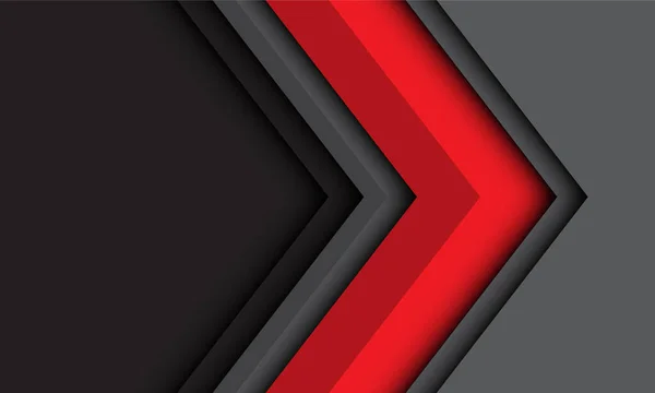 Abstract Red Grey Arrow Direction Dark Blank Space Design Modern — Vetor de Stock