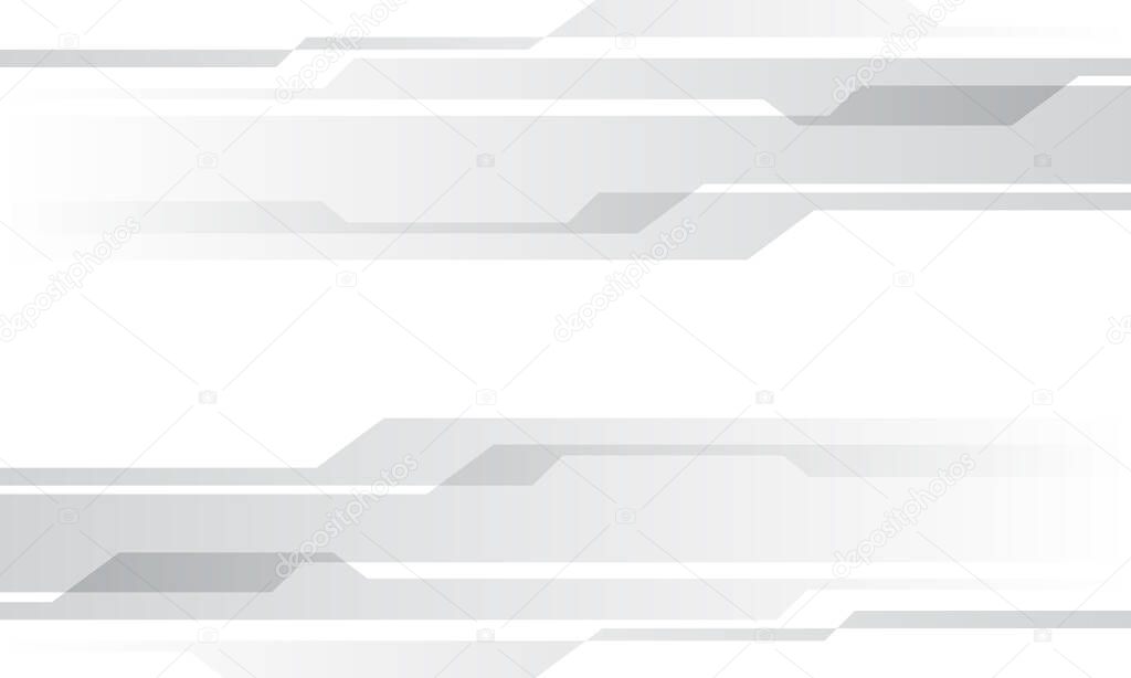 Abstract grey cyber technology on white design modern futuristic background vector illustration.