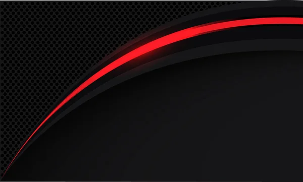 Abstracte Rode Curve Licht Zwarte Cirkel Mesh Met Lege Ruimte — Stockvector