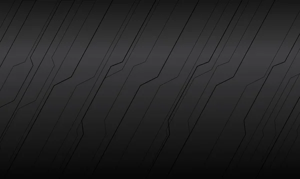 Abstrait Ligne Noire Polygone Cyber Sur Gris Métallique Design Moderne — Image vectorielle