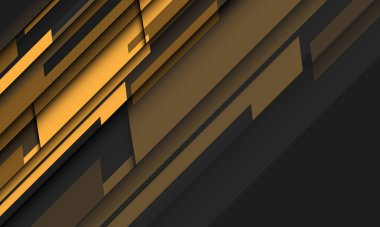 Siyah tasarım üzerinde soyut sarı çokgen hızı modern teknoloji fütüristik arkaplan çizimi.