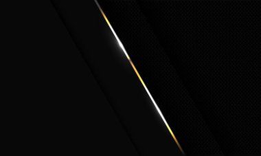 Koyu gri metalik çember ağ desenli soyut altın çizgi modern lüks fütüristik arkaplan çizimi.