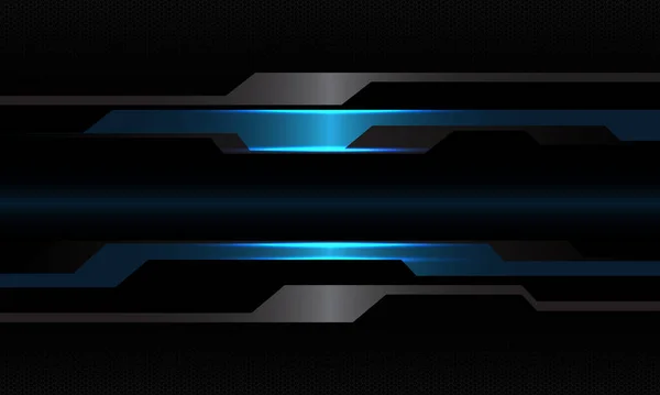 Abstract blue black metallic cyber geometric with blank space design modern technology futuristic background vector illustration. — Vetor de Stock