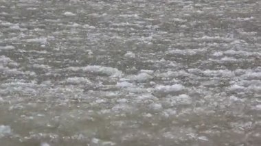Buz Nehri üzerinde kurulan sonbahar, doğal arka plan, Ob depo, Sibirya, Rusya Federasyonu 