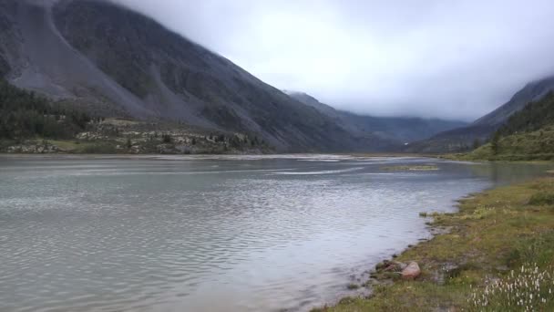 Lago Akkem Por Noche Atardecer Montañas Altai Rusia — Vídeos de Stock