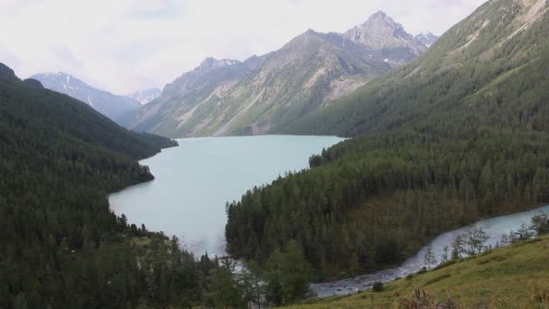 Alpské Jezero Pohoří Altaj Ráno Kucherlinskoye Jezero Letní Rusko — Stock video