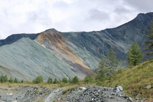Vista Las Montañas Colores Garganta Yarlu Monte Altai Rusia — Foto de Stock