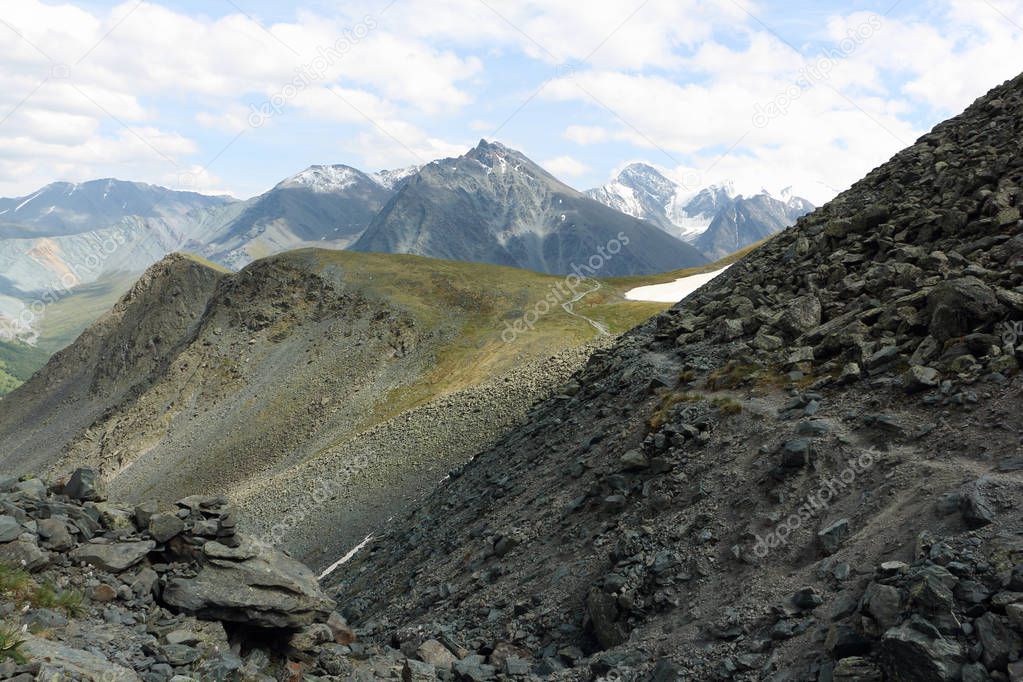 View from Kara-Turek Pass, Altai Mountains, Russia