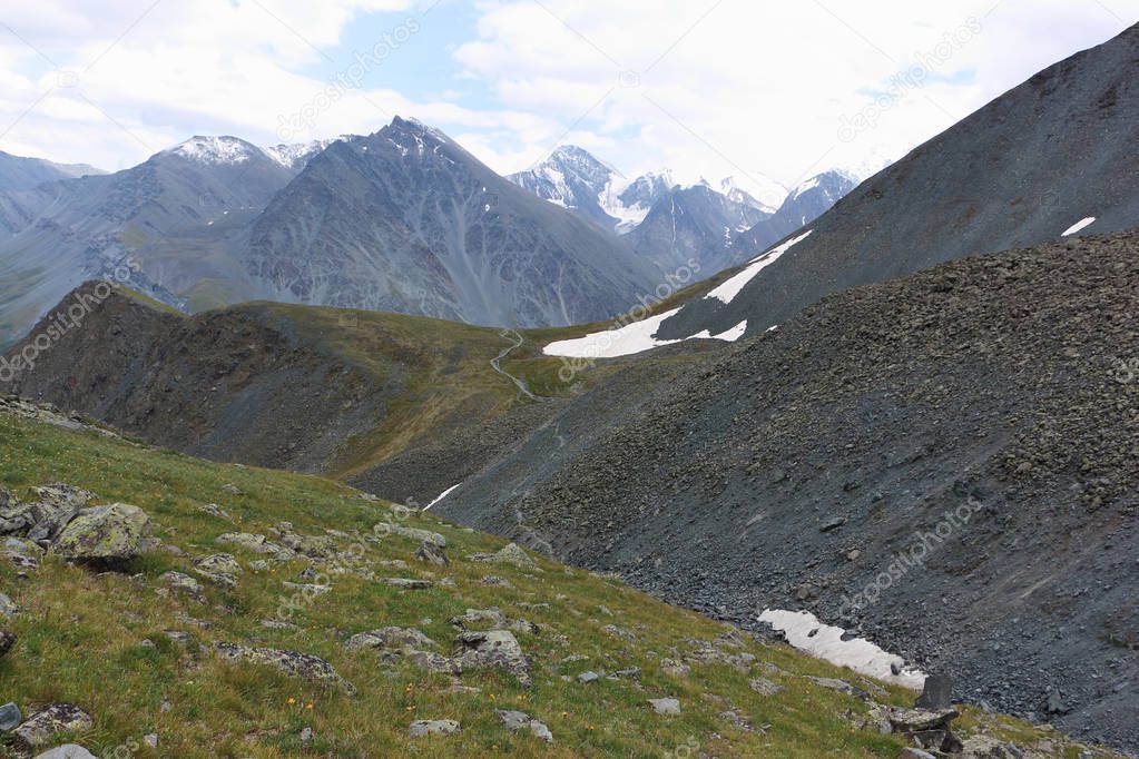 View from Kara-Turek Pass, Altai Mountains, Russia