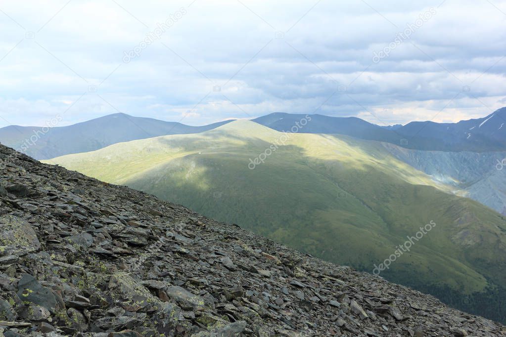 View from Kara-Turek Pass, Altai Mountains, Russia