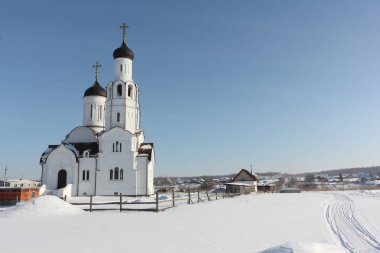 Novosibirsk, Rusya Federasyonu - 9 Şubat: Kilise, Vladimir eşit Havariler. 9 Şubat 2019 Burmistrovo köyünde, Novosibirsk region, alınan Batı Sibirya, Rusya Federasyonu