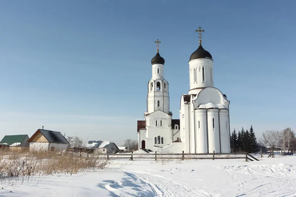 Novosibirsk Russia February Church Vladimir Equal Apostles Taken February 2019 — Stock Photo, Image