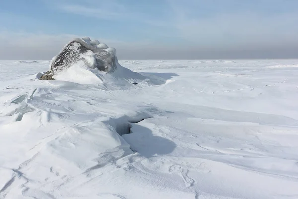 Порушення Льоду Річці Обі Водосховище Сибіру Росія — стокове фото