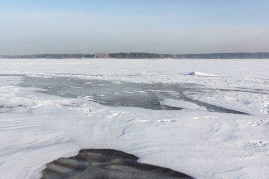 Şeffaf buz Nehri, Ob depo, Sibirya, Rusya Federasyonu