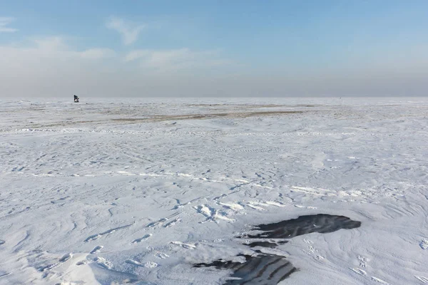 Smeltend Ijs Het Reservoir Siberië Rusland — Stockfoto