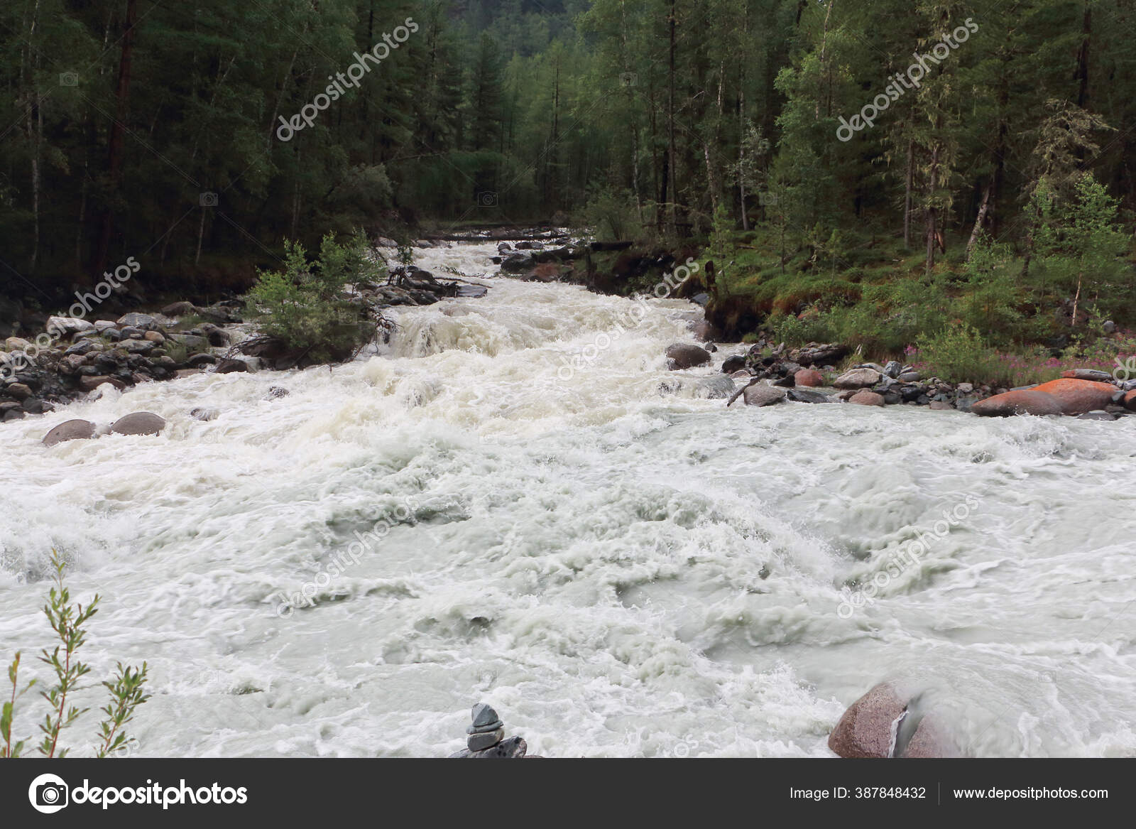 Tekelu River Flowing Akkem River Altai Republic Russia — Stock Photo