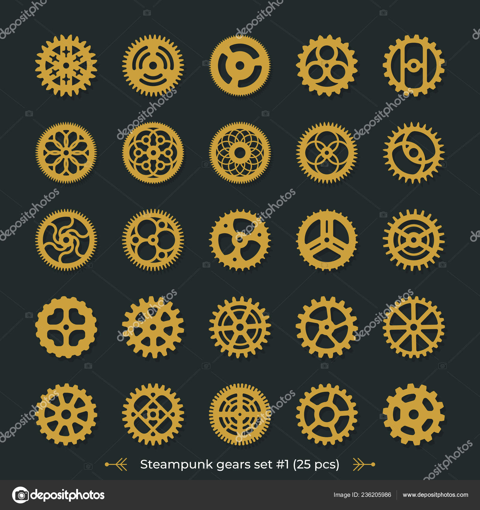 Laser Cut Texture Paper - Steam Punk Gears - Metal Designz