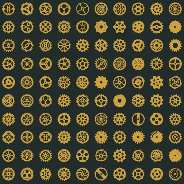 Design de motif sans couture de l'époque victorienne. Steampunk roues dentées papier numérique. Engrenages sur fond clair texture vectorielle — Image vectorielle