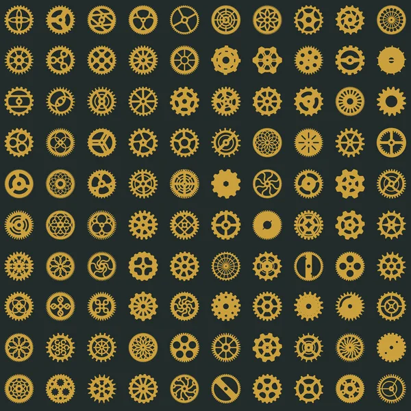 Diseño de patrones sin costura de la era victoriana. Papel digital Steampunk cogwheels. Engranajes en textura vectorial de fondo claro — Archivo Imágenes Vectoriales