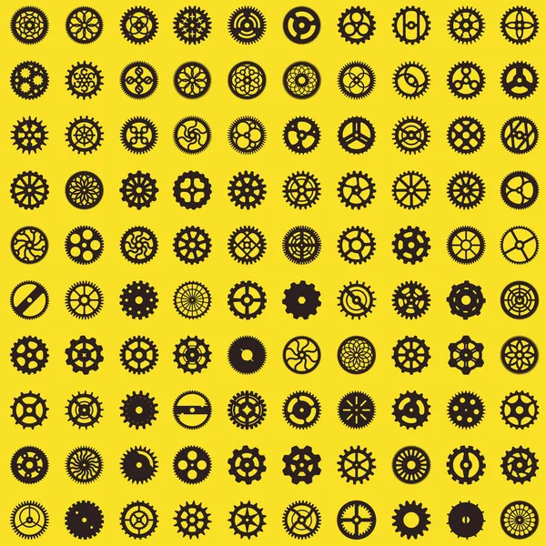 Design de motif sans couture de l'époque victorienne. Steampunk roues dentées papier numérique. Engrenages sur fond clair texture vectorielle — Image vectorielle