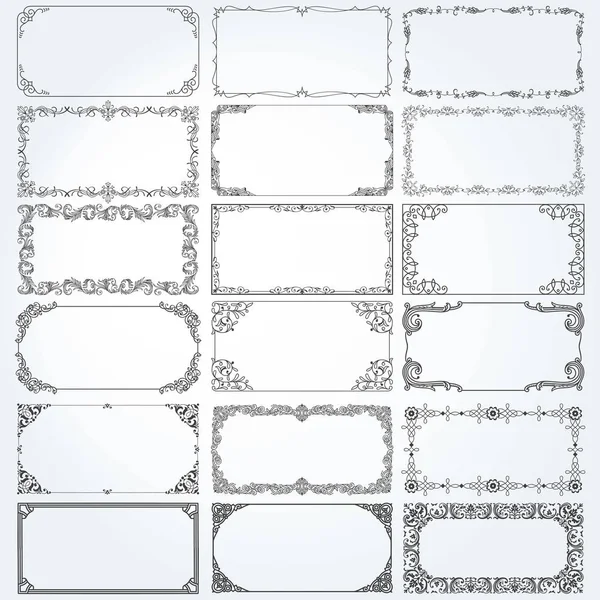 Dekorative Rahmen Und Rahmen Standard Rechteck Proportionen Hintergründe Vintage Design — Stockvektor