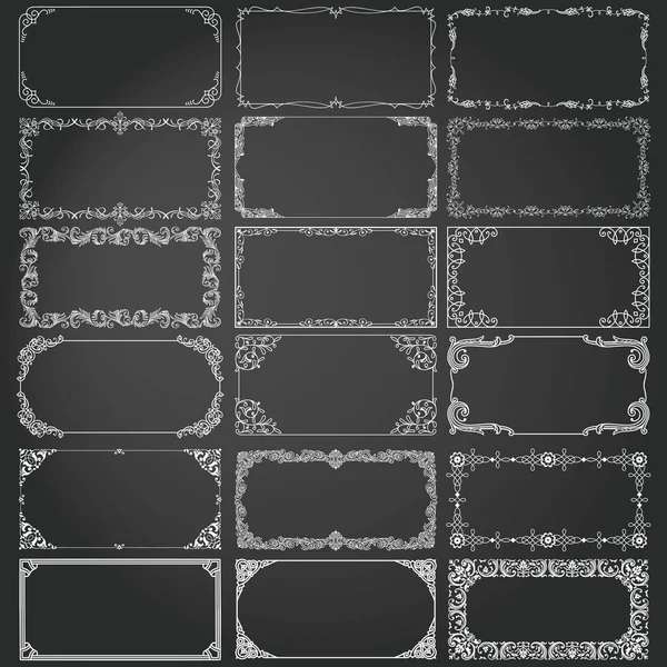 Dekoratif çerçeveleri ve borders standart dikdörtgen oranlarını vintage tasarım öğeleri kümesi arka planlar 
