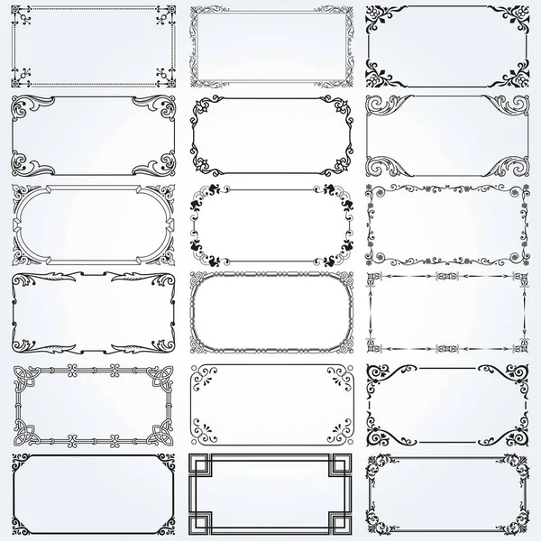 Dekoratív Keretek Határok Szokásos Téglalap Arányait Hátterek Vintage Design Elemek — Stock Vector