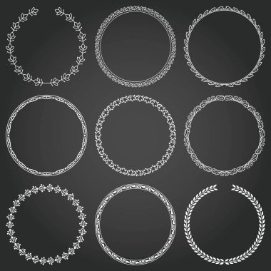 Dekoratif çerçeveleri ve borders arka planlar vintage tasarım öğeleri kümesi yuvarlak 