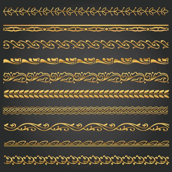 Kenarlık çizgileri süs vintage küme. Tasarım davetiye, çerçeveler, menüler için dekoratif elemanlar