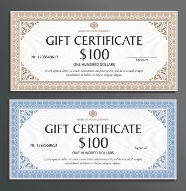 Sertifika şablonu, vintage tarzı iş için hediye çeki